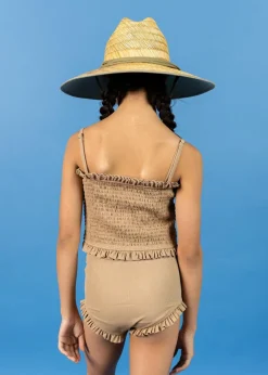 Kortni Jeane Ribbed Sand Brown | Youth All Ruffled Up Bottoms RibbedSandBrown Hot