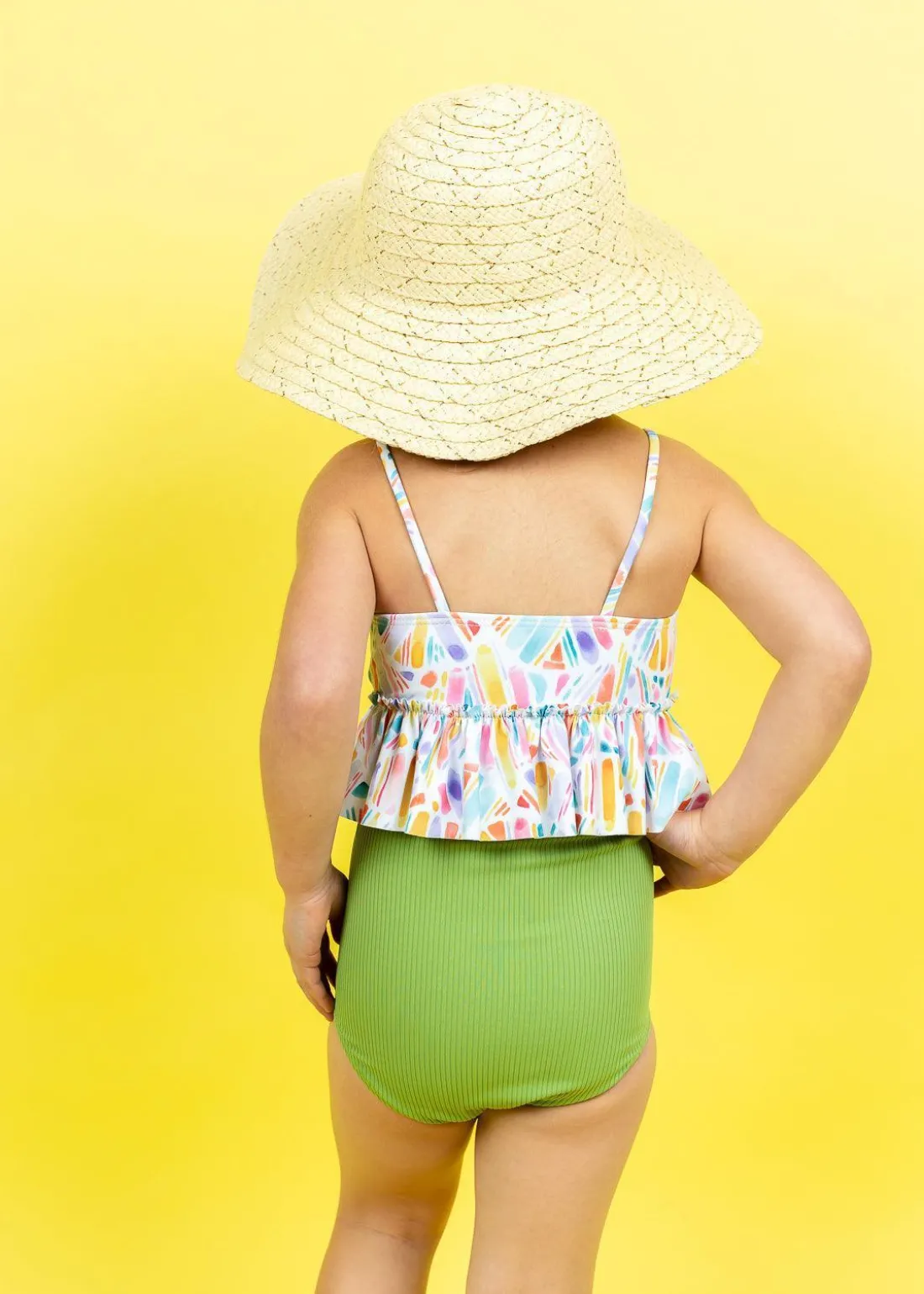 Kortni Jeane Ribbed Spring Green | Mini Down in Front Ruffle Bottoms RibbedSpringGreen Online