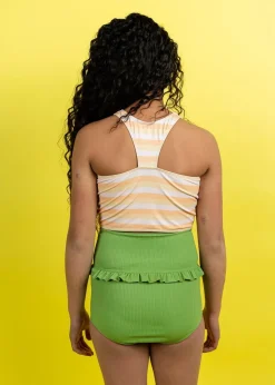 Kortni Jeane Ribbed Spring Green | Youth Mid-Ruffle Bottoms RibbedSpringGreen New