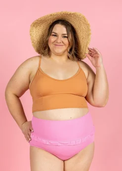 Kortni Jeane Ribbed Sweet Pink | Mid-Ruffle Bottoms RibbedSweetPink Sale