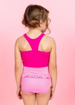 Kortni Jeane Ribbed Sweet Pink | Mini Mid-Ruffle Bottoms RibbedSweetPink Discount