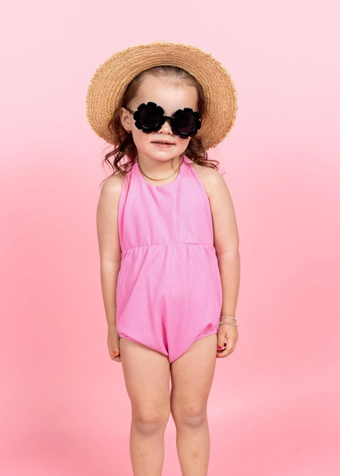 Kortni Jeane Ribbed Sweet Pink | Mini Romper One-Piec Discount