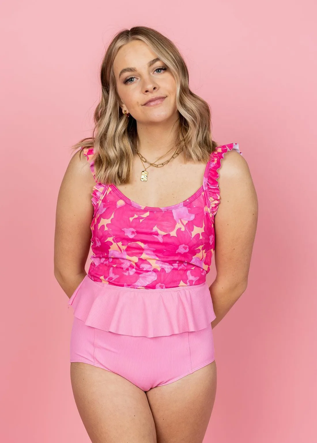 Kortni Jeane Ribbed Sweet Pink | Peplum Bottoms RibbedSweetPink Fashion