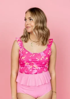 Kortni Jeane Ribbed Sweet Pink | Peplum Bottoms RibbedSweetPink Fashion
