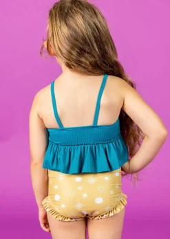Kortni Jeane Ribbed Tide Pool Blue | Mini Peplum Top RibbedTidePoolBlue Sale