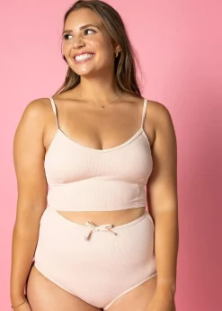 Kortni Jeane Ribbed Whipped Peach | Bow Bottoms RibbedWhippedPeach Sale