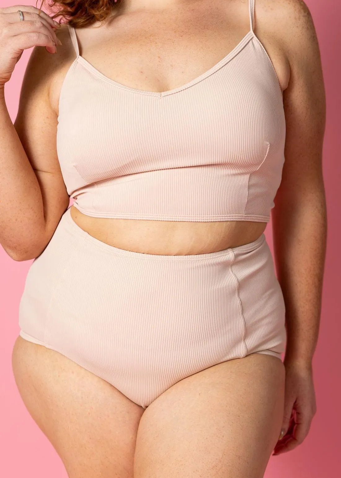 Kortni Jeane Ribbed Whipped Peach | High-Waisted Bottoms RibbedWhippedPeach New