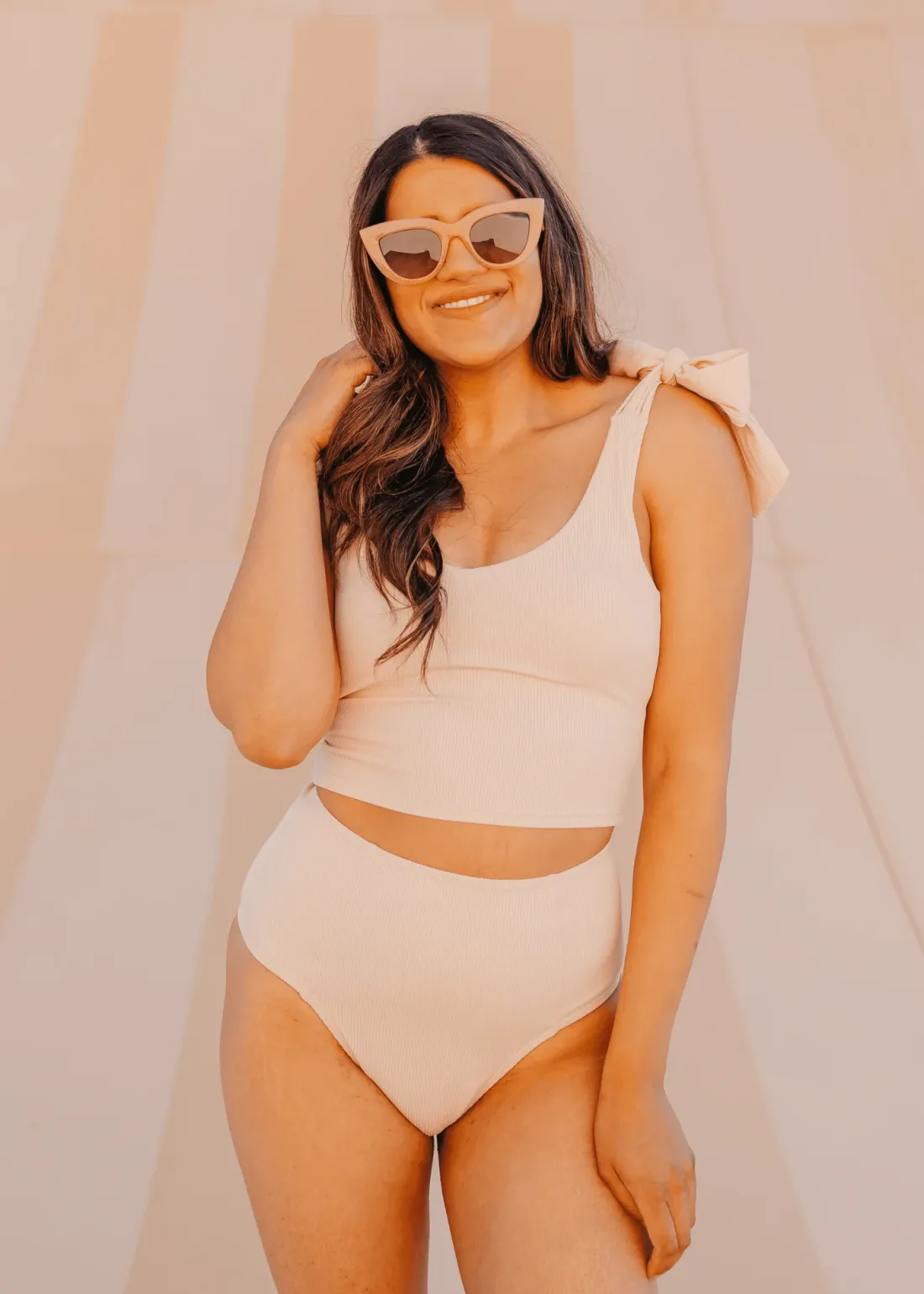 Kortni Jeane Ribbed Whipped Peach | High-Waisted Bottoms RibbedWhippedPeach New