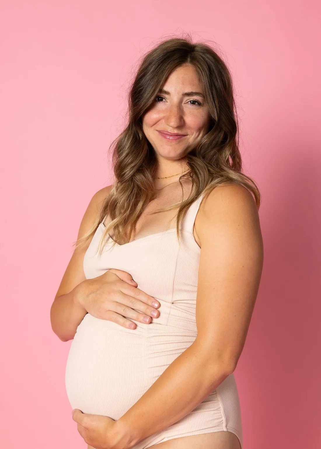 Kortni Jeane Ribbed Whipped Peach | Maternity Bottoms RibbedWhippedPeach New