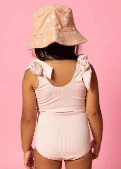 Kortni Jeane Ribbed Whipped Peach | Mini Down in Front Ruffle Bottoms RibbedWhippedPeach Best