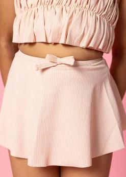 Kortni Jeane Ribbed Whipped Peach | Mini Detached Short Skirt RibbedWhippedPeach Fashion
