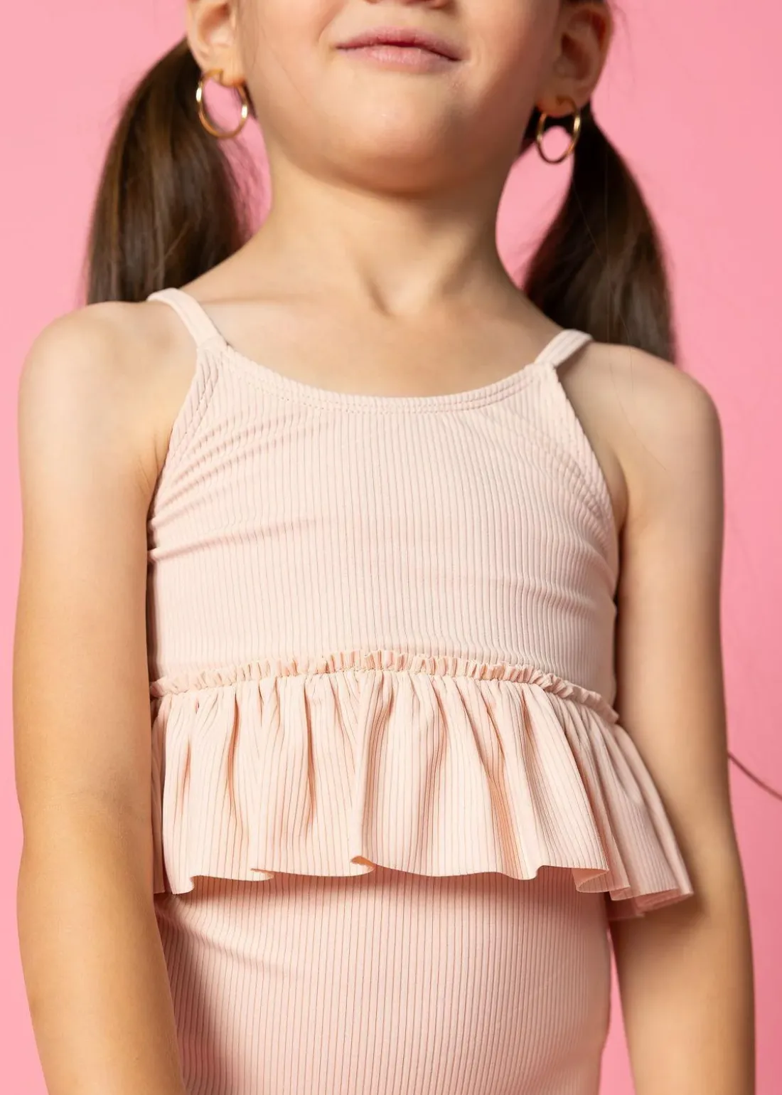 Kortni Jeane Ribbed Whipped Peach | Mini Peplum Top RibbedWhippedPeach Outlet