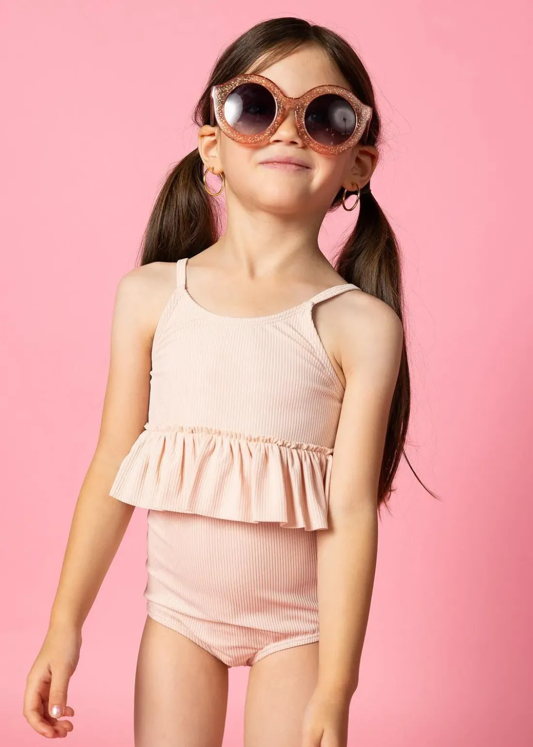 Kortni Jeane Ribbed Whipped Peach | Mini Peplum Top RibbedWhippedPeach Outlet