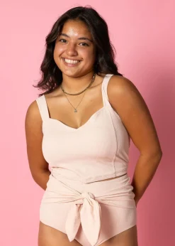 Kortni Jeane Ribbed Whipped Peach | Tie-Up-Front Bottoms RibbedWhippedPeach Outlet