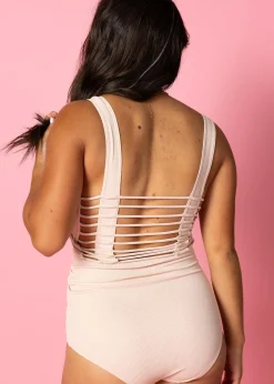 Kortni Jeane Ribbed Whipped Peach | Tie-Up-Front Bottoms RibbedWhippedPeach Outlet