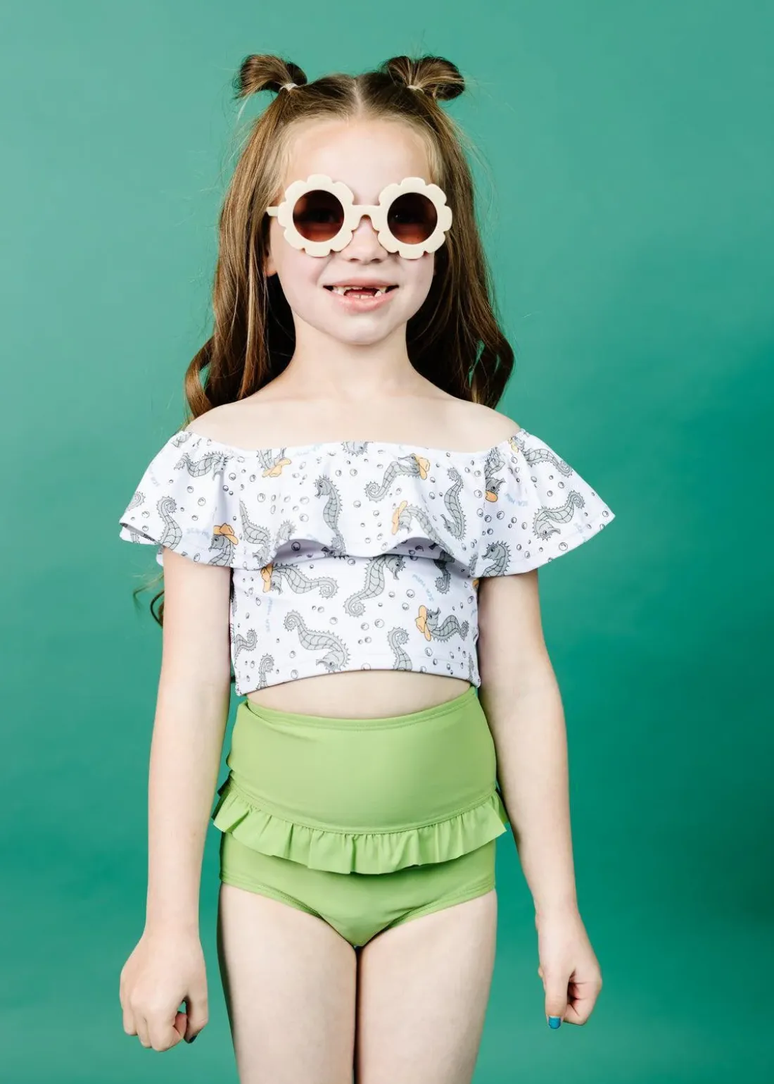 Kortni Jeane | Mini Ruffled Around Top Sea-Haw New