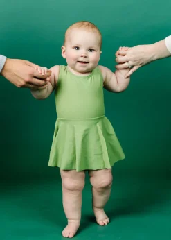 Kortni Jeane Sweet Pea Green | Baby Skirted One-Piece SweetPeaGreen Sale