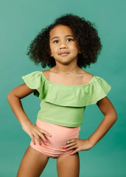 Kortni Jeane Sweet Pea Green | Mini Ruffled Around Top SweetPeaGreen Clearance