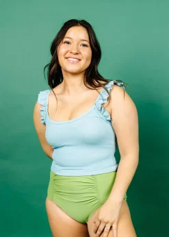 Kortni Jeane Sweet Pea Green | Ruched Bottoms 2.0 SweetPeaGreen Discount