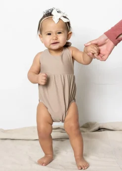 Kortni Jeane | Baby Romper One-Piece Taupe Sale