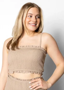 Kortni Jeane | Bandeau Top Taupe Hot