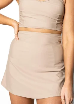 Kortni Jeane | Detached High-Waisted Skirt Taupe New