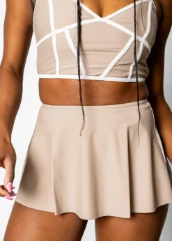 Kortni Jeane | Detached Short Skirt Taupe Fashion