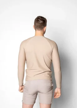 Kortni Jeane | Mens Rashguard Top Taupe Hot