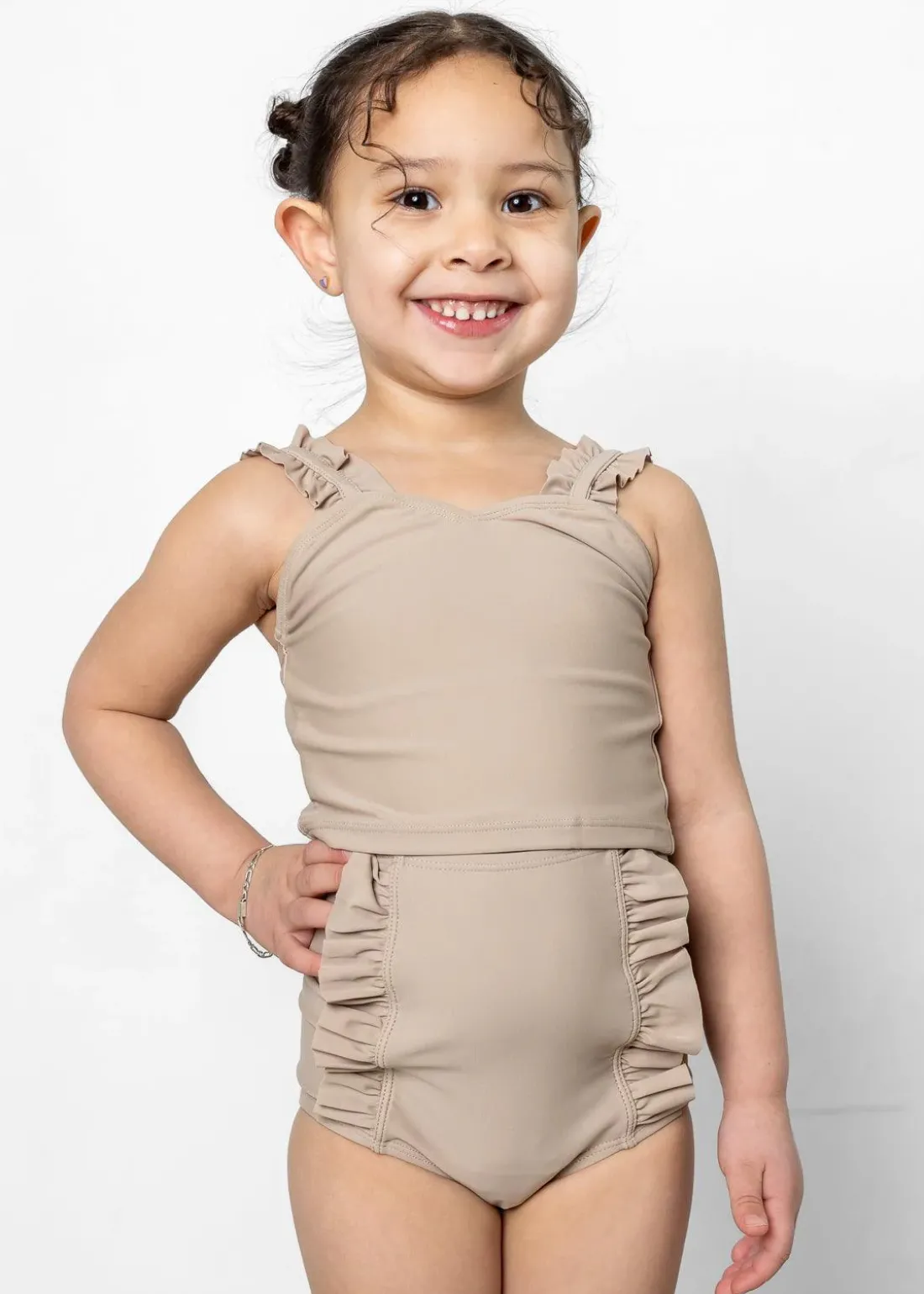 Kortni Jeane | Mini Ripple Top Taupe New