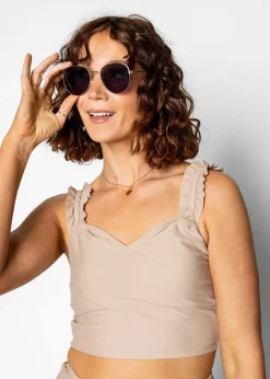 Kortni Jeane | Ripple Top Taupe Fashion