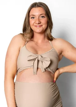 Kortni Jeane | Tied-Up Top Taupe Online