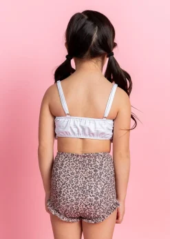 Kortni Jeane Taupe Dashes | Mini Oversized Ruffle Top TaupeDashes Outlet
