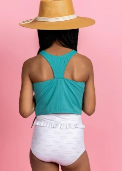 Kortni Jeane Taupe Dashes | Youth Mid-Ruffle Bottoms TaupeDashes Hot