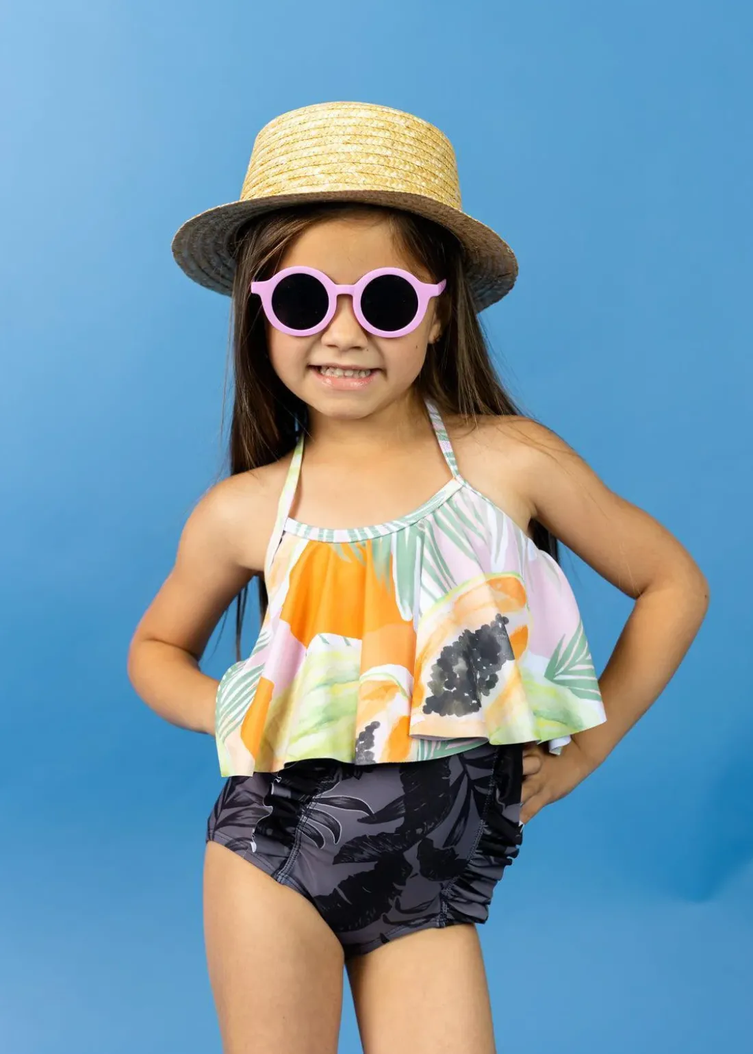 Kortni Jeane Tropical Night | Mini Down in Front Ruffle Bottoms TropicalNight Best