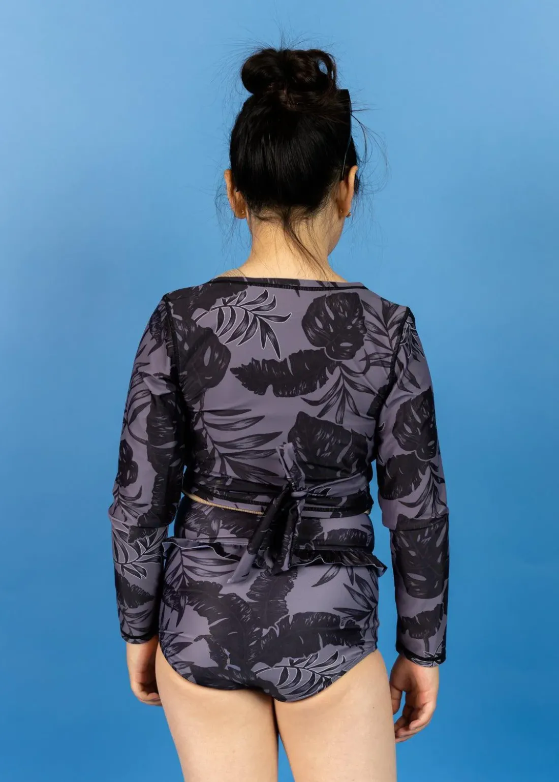 Kortni Jeane Tropical Night | Youth Wrap Top Rashguard RetroStripe Fashion