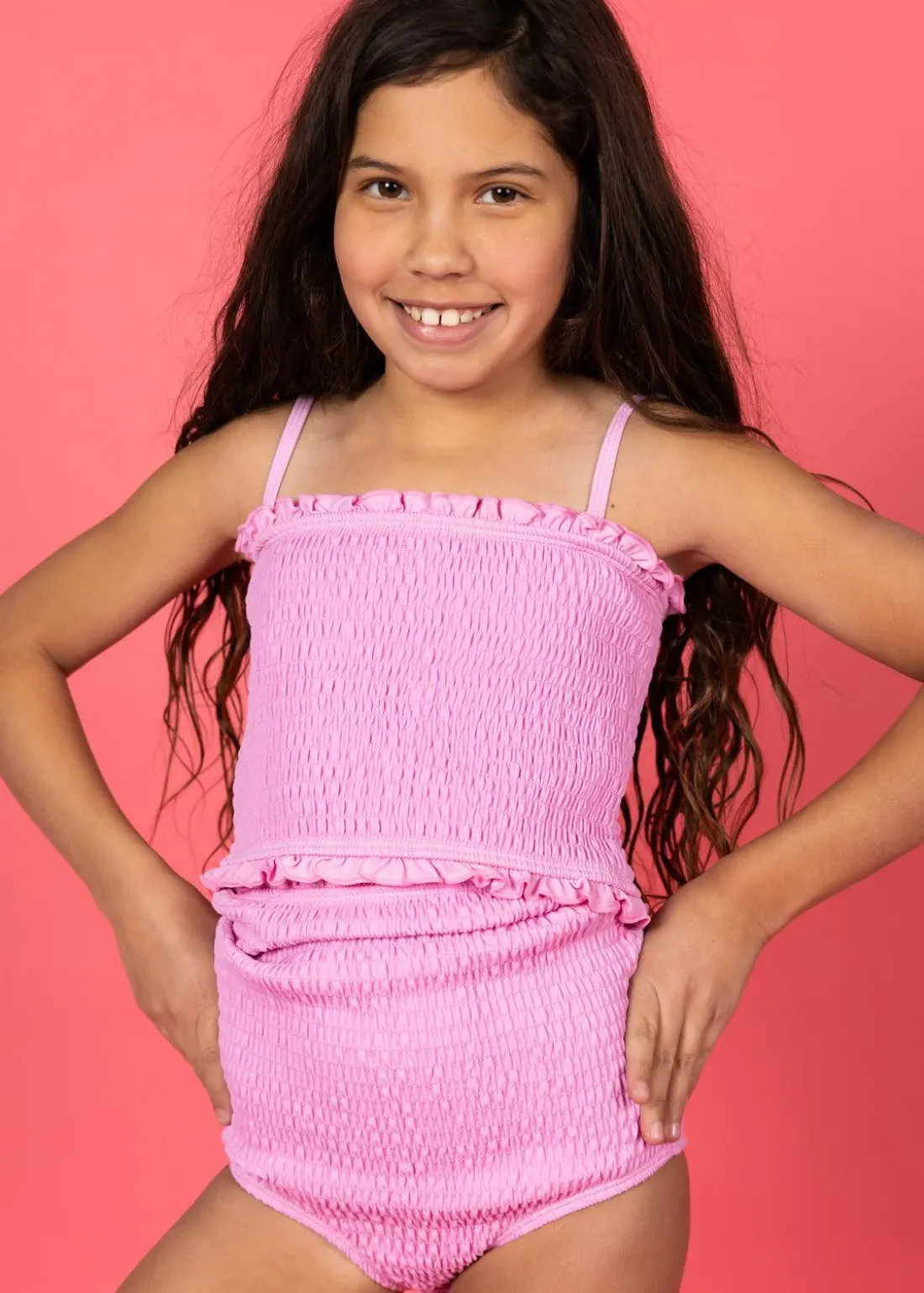 Kortni Jeane Ultimate Pink| Youth Smocked Bottoms UltimatePink Outlet