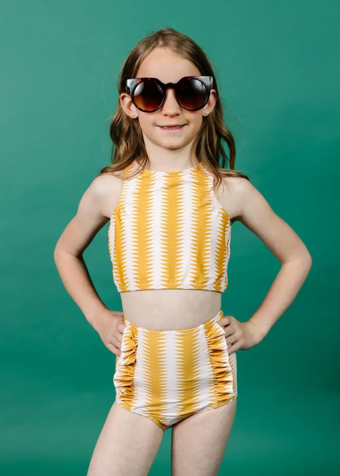 Kortni Jeane Vintage Triangles | Mini Down in Front Ruffle Bottoms VintageTriangles Fashion