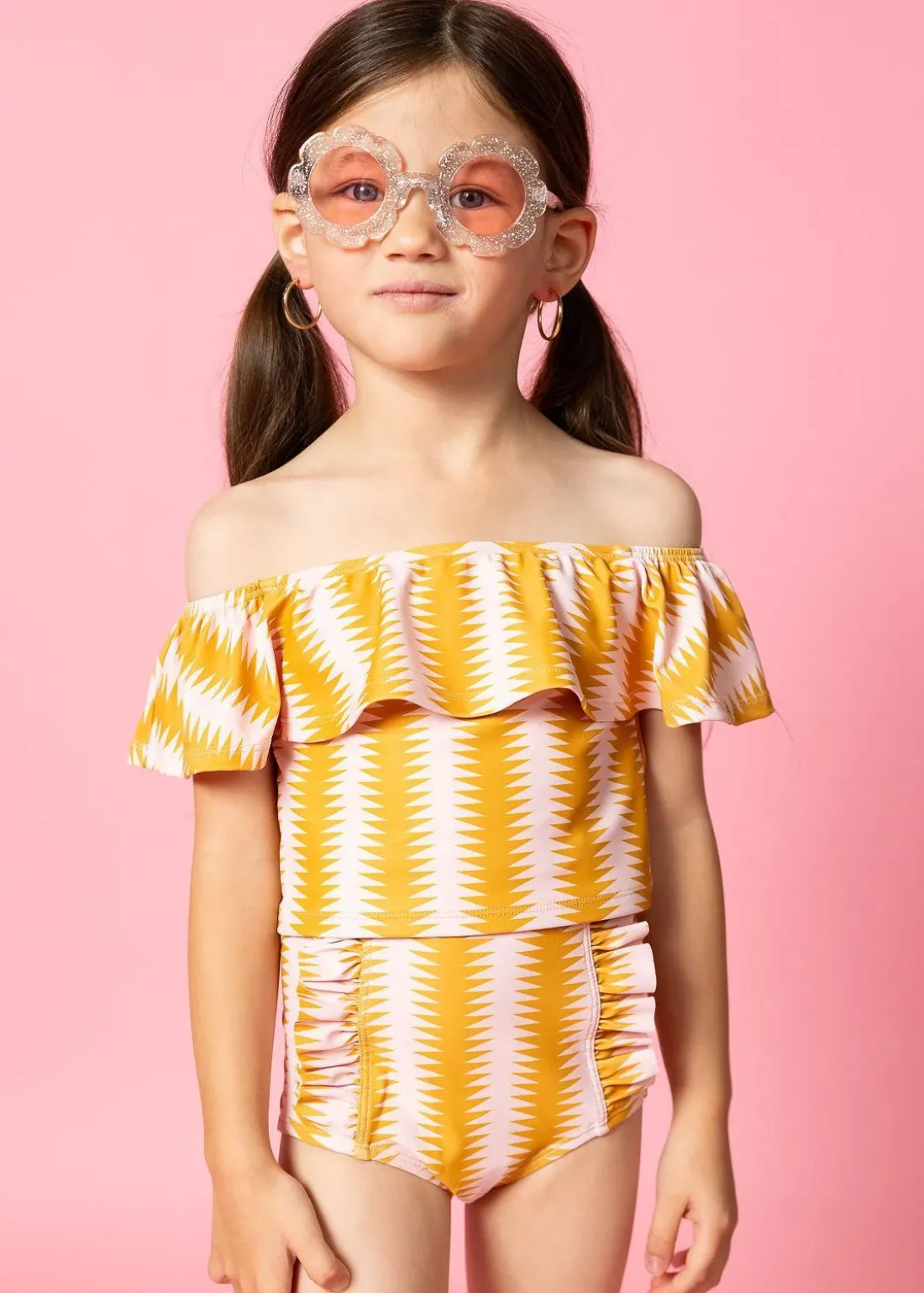 Kortni Jeane Vintage Triangles | Mini Ruffled Around Top VintageTriangles Hot