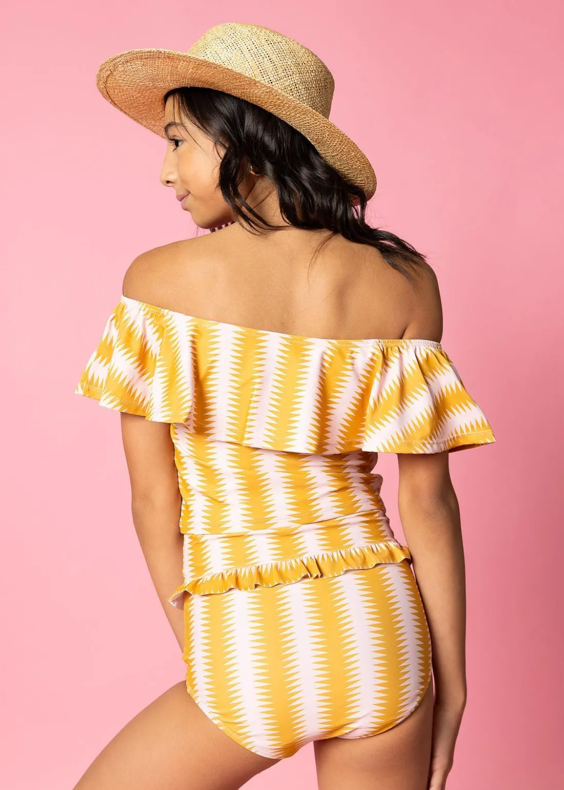 Kortni Jeane Vintage Triangles | Youth Mid-Ruffle Bottoms VintageTriangles Sale
