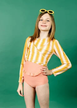 Kortni Jeane Vintage Triangles | Youth Wrap Top Rashguard VintageTriangles Discount