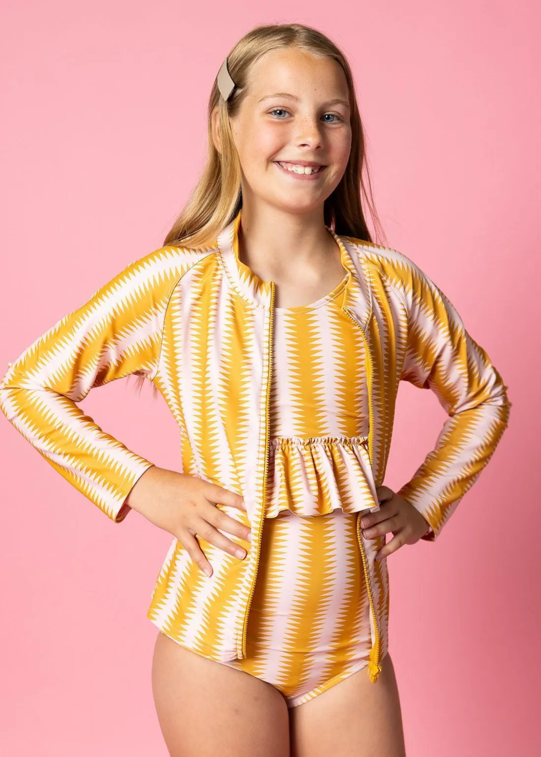 Kortni Jeane Vintage Triangles | Youth Rashguard Top (Unisex) VintageTriangles Fashion