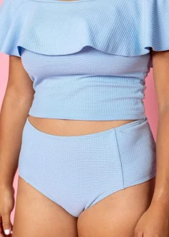 Kortni Jeane Waffled Barely Blue | Mid-Rise Bottoms WaffledBarelyBlue Hot