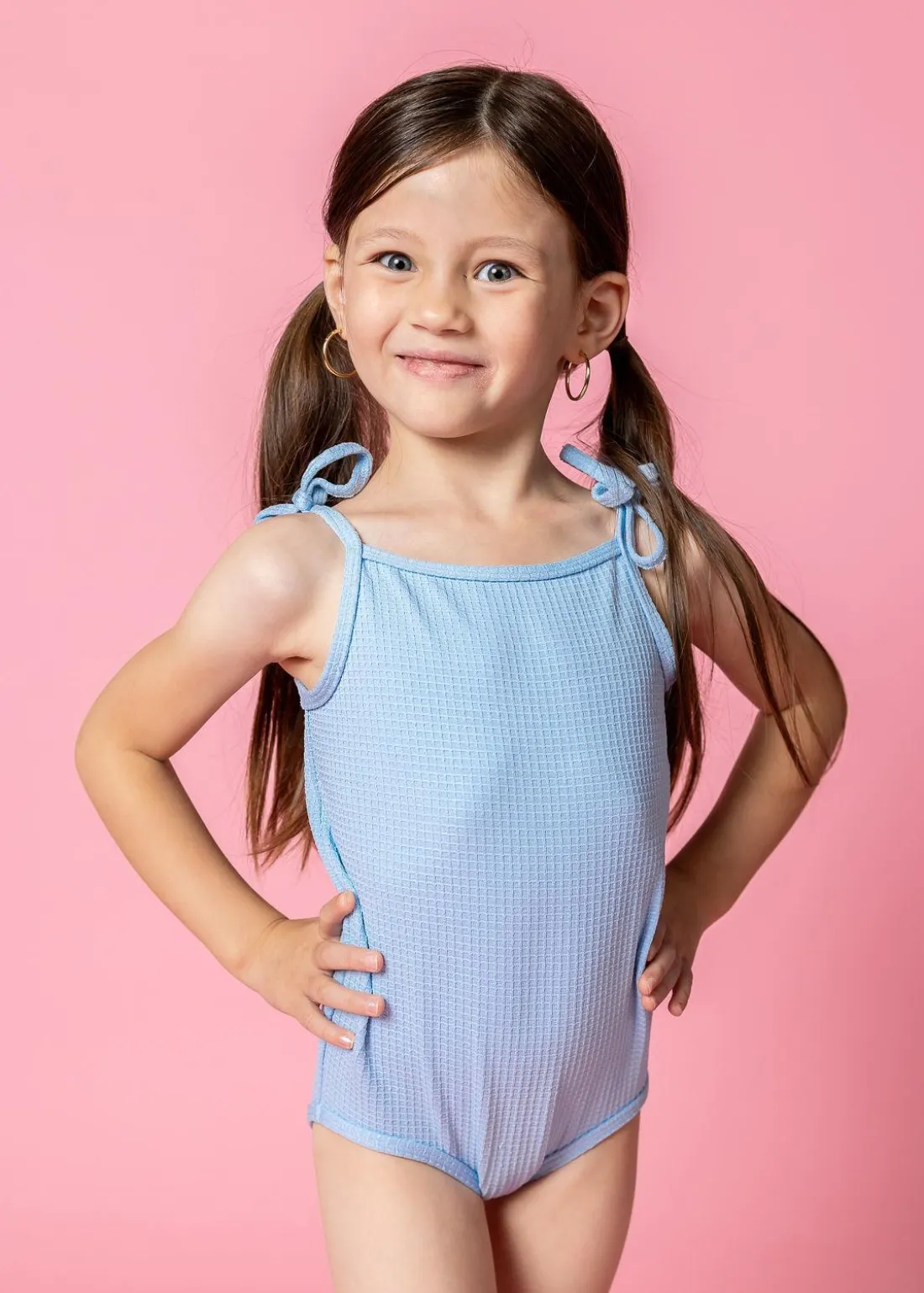 Kortni Jeane Waffled Barely Blue | Mini Simply One-Piece WaffledBarelyBlue Fashion