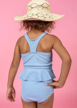 Kortni Jeane Waffled Barely Blue | Mini Racer Back Top WaffledBarelyBlue Outlet