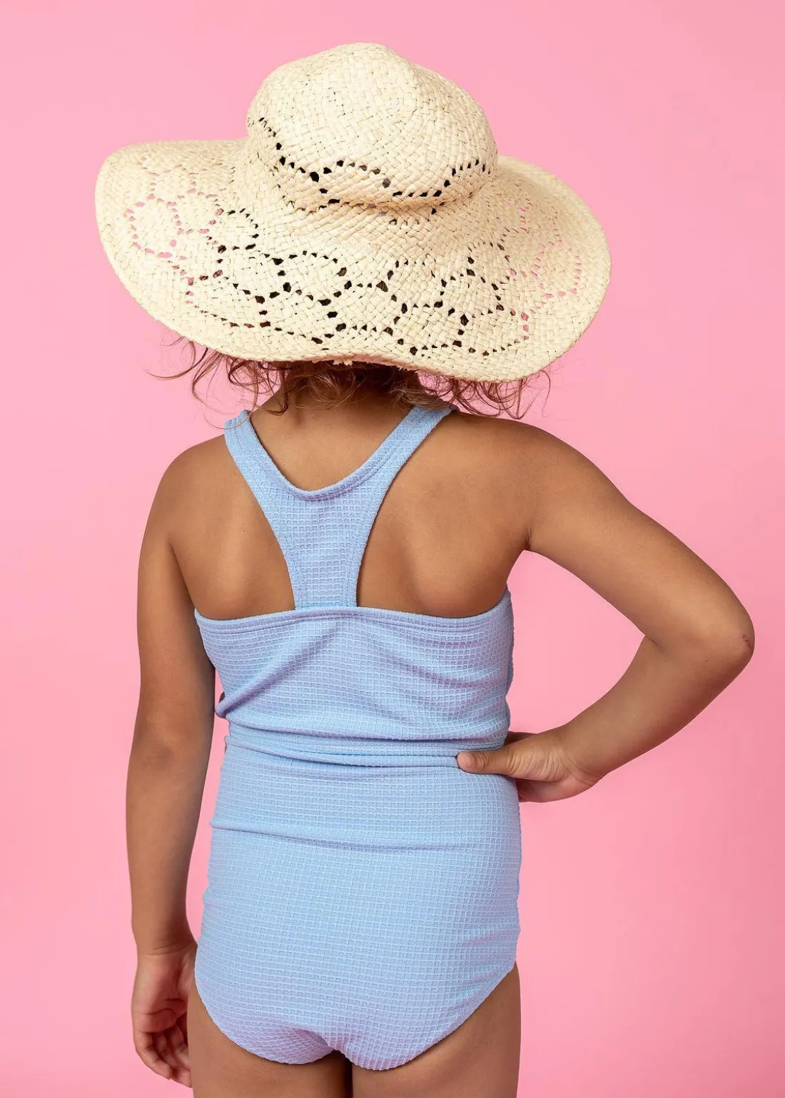 Kortni Jeane Waffled Barely Blue | Mini Racer Back Top WaffledBarelyBlue Outlet