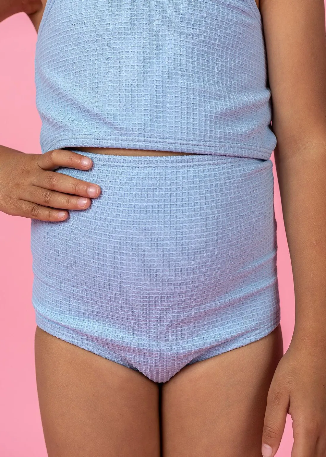 Kortni Jeane Waffled Barely Blue | Mini High-Waisted Bottoms WaffledBarelyBlue Hot