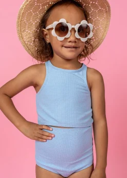 Kortni Jeane Waffled Barely Blue | Mini High-Waisted Bottoms WaffledBarelyBlue Hot