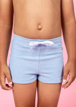 Kortni Jeane Waffled Barely Blue | Mini Euro Shorts WaffledBarelyBlue Hot