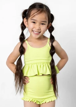 Kortni Jeane Waffled Glow Green | Mini All Ruffled Up Bottoms WaffledGlowGreen Outlet