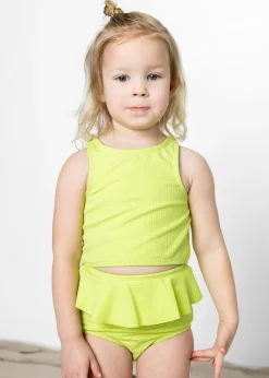 Kortni Jeane Waffled Glow Green | Mini Peplum Bottoms WaffledGlowGreen Outlet